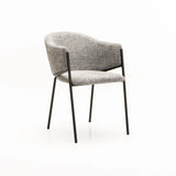 VIOLET TEXTURED FABRIC DINING CHAIR - GREY