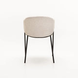 VIOLET TEXTURED FABRIC DINING CHAIR - CREAM
