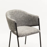 VIOLET TEXTURED FABRIC DINING CHAIR - GREY