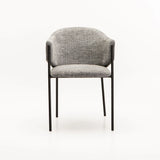 VIOLET TEXTURED FABRIC DINING CHAIR - GREY