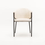 VIOLET TEXTURED FABRIC DINING CHAIR - CREAM