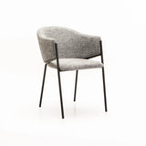VIOLET TEXTURED FABRIC DINING CHAIR - GREY