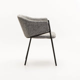 VIOLET TEXTURED FABRIC DINING CHAIR - GREY