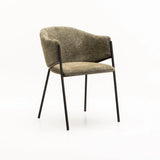 VIOLET TEXTURED FABRIC DINING CHAIR - GREEN