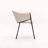 VIOLET TEXTURED FABRIC DINING CHAIR - CREAM