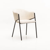 VIOLET TEXTURED FABRIC DINING CHAIR - CREAM