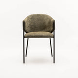 VIOLET TEXTURED FABRIC DINING CHAIR - GREEN