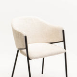 VIOLET TEXTURED FABRIC DINING CHAIR - CREAM