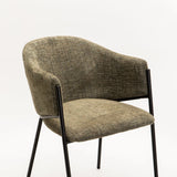 VIOLET TEXTURED FABRIC DINING CHAIR - GREEN