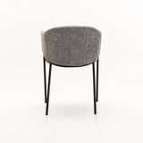 VIOLET TEXTURED FABRIC DINING CHAIR - GREY