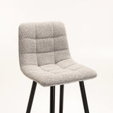 YARA FABRIC KITCHEN STOOL - GREY