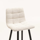 YARA FABRIC KITCHEN STOOL - CREAM