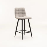 YARA FABRIC KITCHEN STOOL - GREY