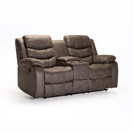 YAZ LUXURY FABRIC 2 SEATER CONSOLE RECLINER