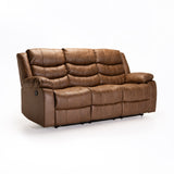 YAZ LUXURY FABRIC 3 SEATER RECLINER - BROWN