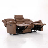 YAZ LUXURY FABRIC 3 SEATER RECLINER - BROWN