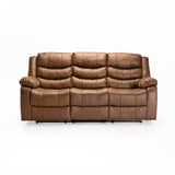 YAZ LUXURY FABRIC 3 SEATER RECLINER - BROWN