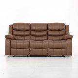 YAZ LUXURY FABRIC 3 SEATER RECLINER - BROWN