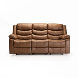 YAZ LUXURY FABRIC 3 SEATER RECLINER - BROWN