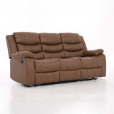 YAZ LUXURY FABRIC 3 SEATER RECLINER - BROWN