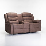 YUZI LUXURY FABRIC 2 SEATER CONSOLE RECLINER