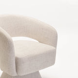 ZARA FABRIC SWIVEL CHAIR - OATMEAL