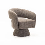 ZARA FABRIC SWIVEL CHAIR - COFFEE