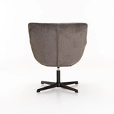 ZARI FABRIC SWIVEL CHAIR - DARK GREY