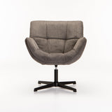 ZARI FABRIC SWIVEL CHAIR - DARK GREY