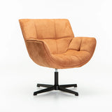 ZARI FABRIC SWIVEL CHAIR - RUST