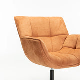 ZARI FABRIC SWIVEL CHAIR - RUST