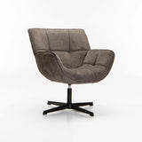 ZARI FABRIC SWIVEL CHAIR - DARK GREY