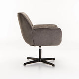 ZARI FABRIC SWIVEL CHAIR - DARK GREY