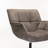 ZARI FABRIC SWIVEL CHAIR - DARK GREY