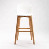 ZEN LUXURY WOODEN LEG BARSTOOL - WHITE