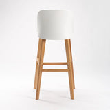 ZEN LUXURY WOODEN LEG BARSTOOL - WHITE