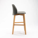 ZEN LUXURY WOODEN LEG KITCHEN STOOL - DARK GREY