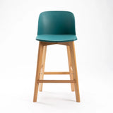 ZEN LUXURY WOODEN LEG KITCHEN STOOL - TEAL