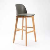 ZEN LUXURY WOODEN LEG KITCHEN STOOL - DARK GREY