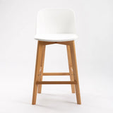 ZEN LUXURY WOODEN LEG KITCHEN STOOL - WHITE