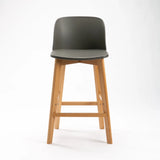 ZEN LUXURY WOODEN LEG KITCHEN STOOL - DARK GREY