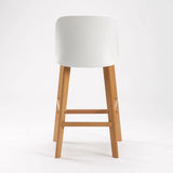 ZEN LUXURY WOODEN LEG KITCHEN STOOL - WHITE