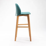 ZEN LUXURY WOODEN LEG KITCHEN STOOL - TEAL