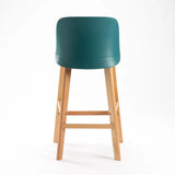 ZEN LUXURY WOODEN LEG KITCHEN STOOL - TEAL