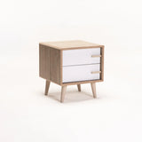 ZETA 2 DRAWER PEDESTAL - LIGHT OAK/WHITE