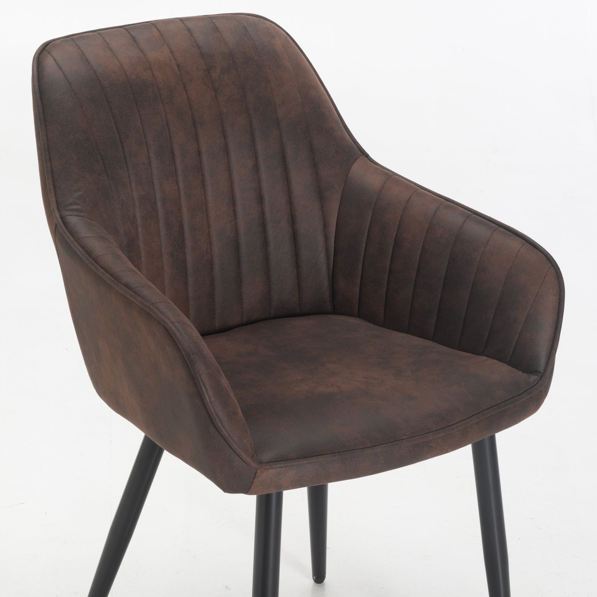 ROCCO FABRIC DINING CHAIR - BROWN