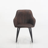 ROCCO FABRIC DINING CHAIR - BROWN