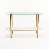 AMORE 120cm CONSOLE - GOLD / WHITE MARBLE