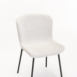 INDIE BOUCLÉ FABRIC DINING CHAIR - CREAM