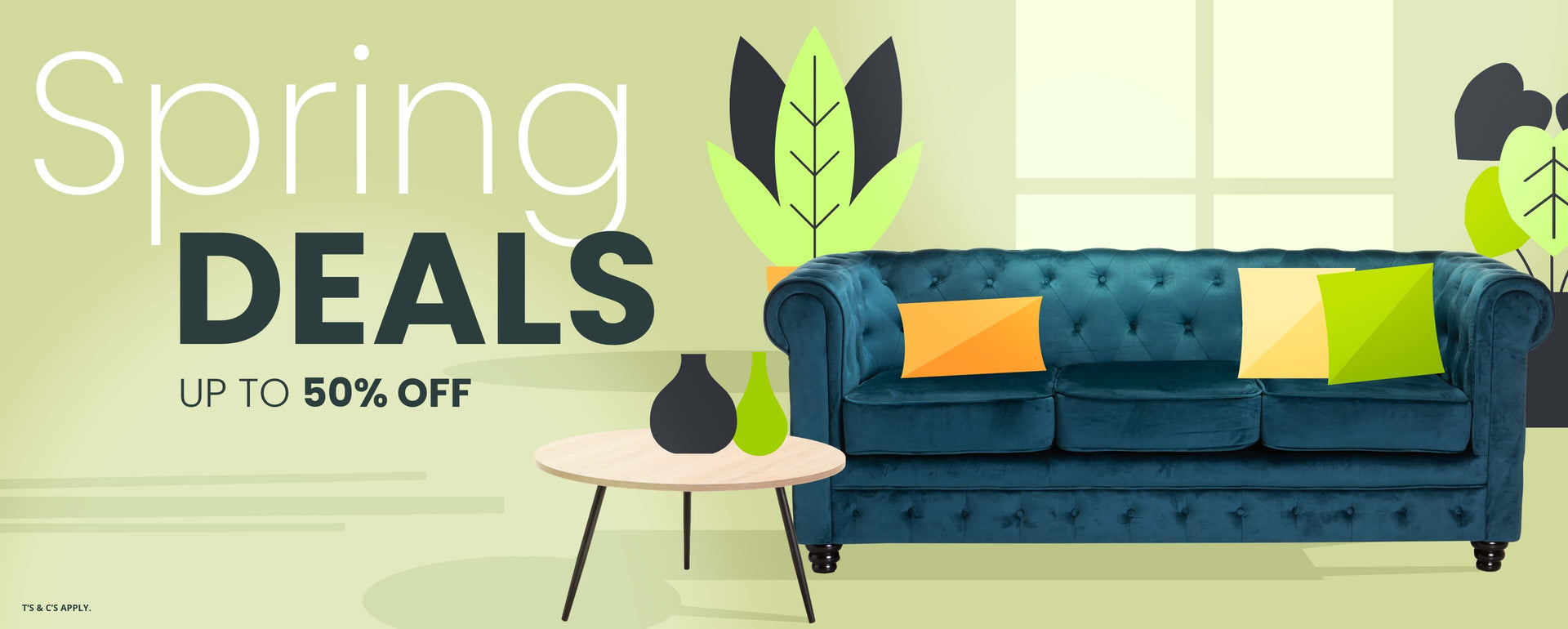 Spring Deals - Up to 50% OFF - Desktop Banner